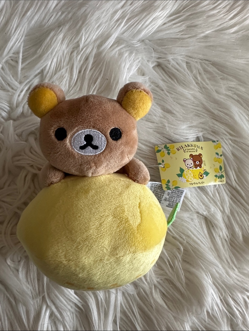 San-X Rilakkuma Lemon Yellow Plush Bear 5”